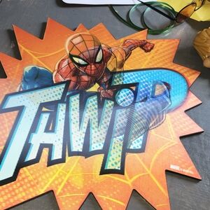Marvel Spider-Man 3d Room Sign - Orange and Blue